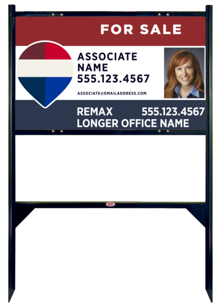 Angle Iron Frame and Associate Name w Photo Sign Panel Unit, 18h x 30w, Steel